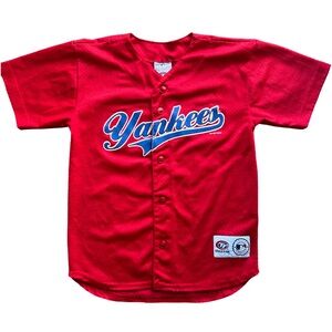 Boys Red Vintage Yankee Jersey Size small